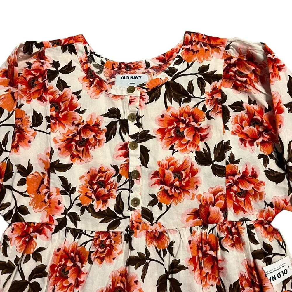 NEW Old Navy Sz L (10-12Y) Floral Swing Dress